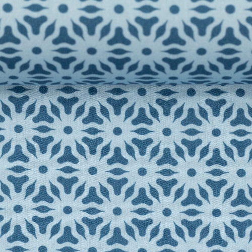 Preview: Swafing Baumwolle - Abstrakte Blüten - Hellblau